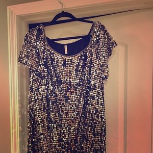 Silver sequin dress
